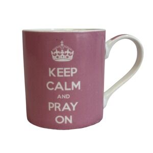 Keep Calm and Pray On Pink Mug Christian Religious Inspirational‎ Quote Crown